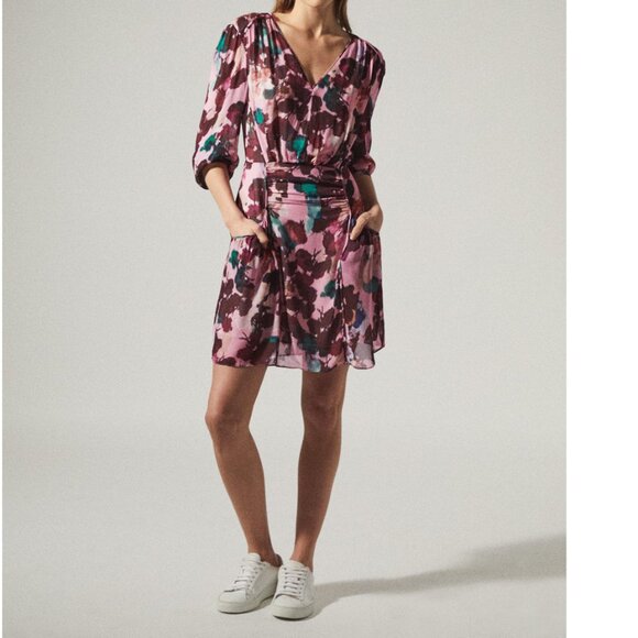 REISS "Josephine" Floral Printed Midi Dress NWT - Picture 1 of 16